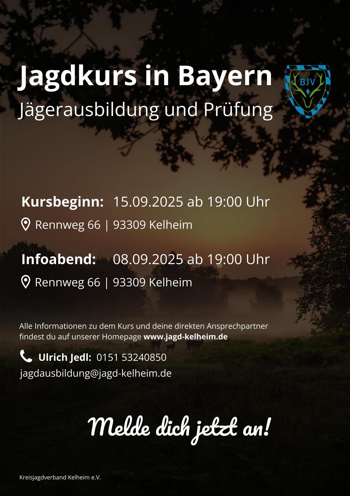 Der Kreisjagdverband Kelheim bietet Jagdkurs an!